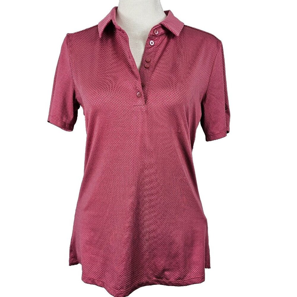 Womens Golf Sports Athleisure Activewear Polo T-Shirt Red Pink Polka Dot KJUS S